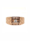 Majestro Carved Diamond Band – 18K Rose Gold Rhodium Plated
