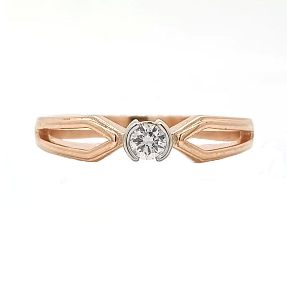 Seren Axis Solitaire – 18K Rose Gold Rhodium Plated