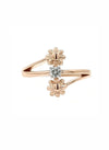 Daisy Duo Bypass Diamond Ring - 18K Rose Gold Rhodium Plated