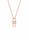 Sleek Infinity Pendant with Chain – 18K Rose Gold Rhodium Plated