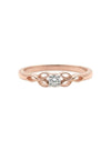 Vine Whisper Loop Ring – 18K Rose Gold Rhodium Plated