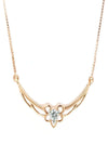 Serene Petal Solitaire Pendant with Chain - 18K Rose Gold Rhodium Plated