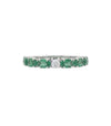 Verdant Grace Stone Ring – 18K White Gold Rhodium Plated