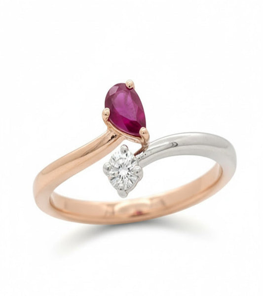 Radiant Fusion Ring – 18K Rose Gold Rhodium Plated