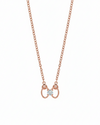 Couture Ribbon Pendant with Chain – 18K Rose Gold Rhodium Plated