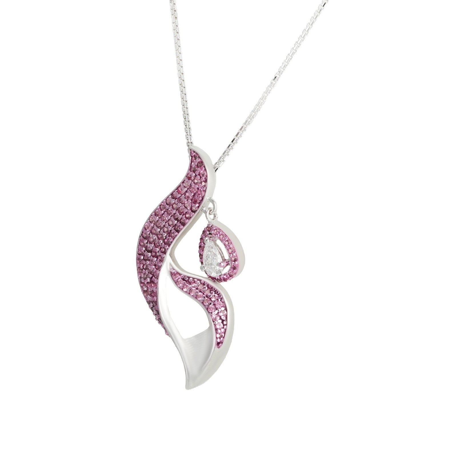 Pink Wave Diamond Pendant