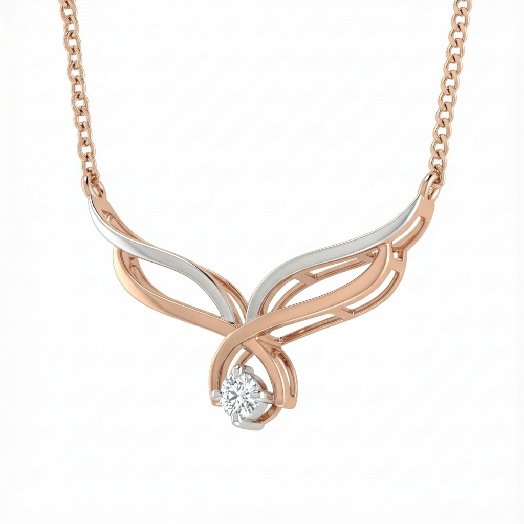 Phoenix Two Tone Diamond Pendant with chain