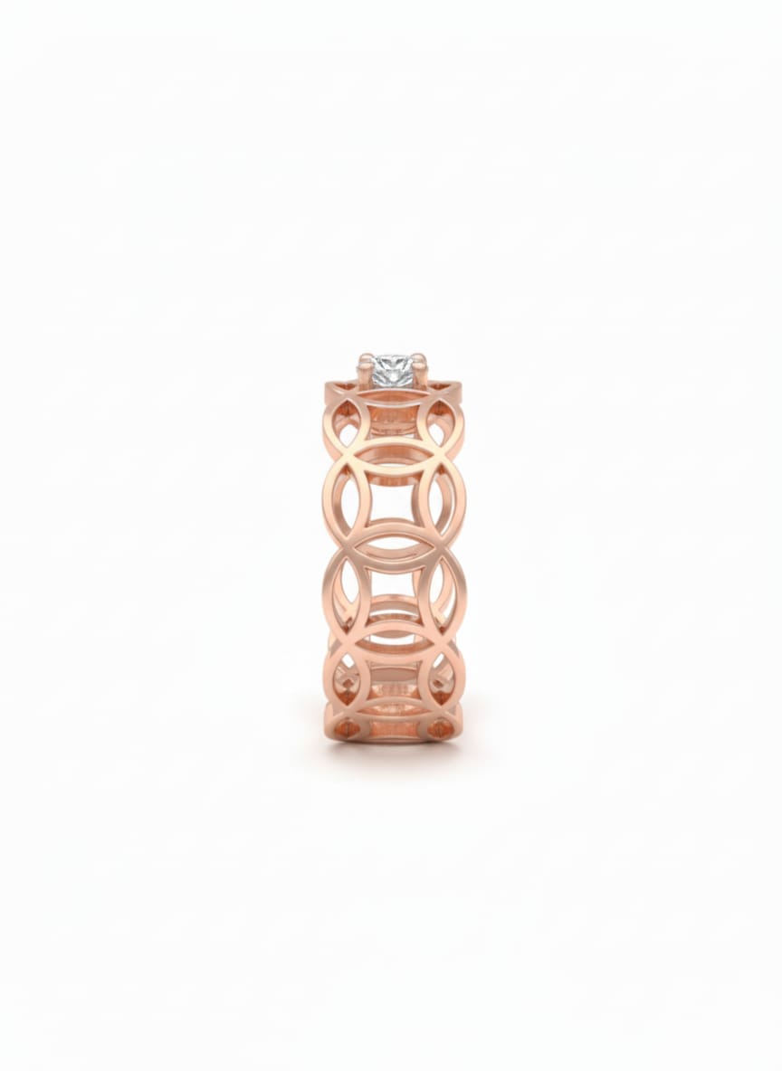 Geometric Grace ring - 18K Rose Gold Rhodium Plated