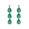 Flow Diamond Earrings with Gemstones - 18K White Gold Rhodium Plated