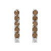 Aureline Mocha Beam Diamond Earrings- 18K White Gold Rhodium-Plated with colorstones