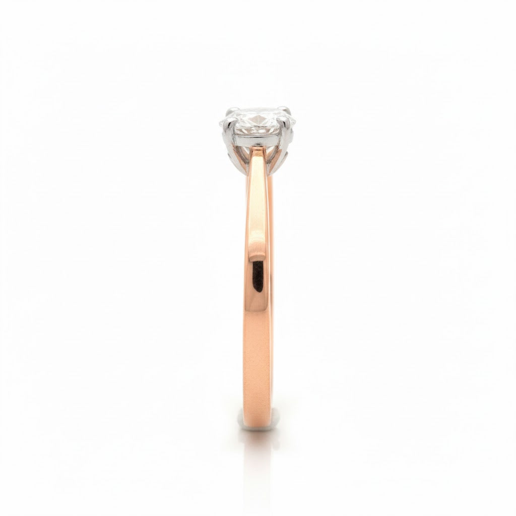 Auralyn Duo Grace Ring – 18K Rose Gold Rhodium Plated