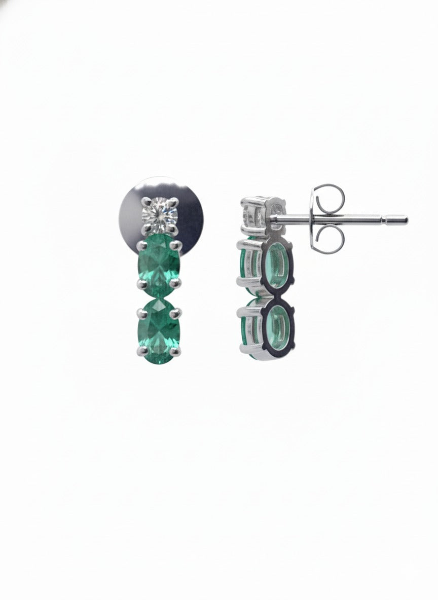 Novelle Cascade Earrings – 18K White Gold Rhodium Plated
