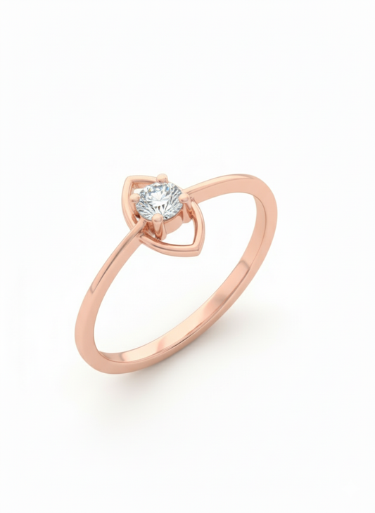 Radiant Halo Frame Ring - 18k Rose Gold Rhodium Plated