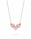 Couture Hearts Pendant with Chain – 18K Rose Gold Rhodium Plated