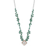 Green Leaf Garland Diamond Necklace -18K White Gold Rhodium Plated