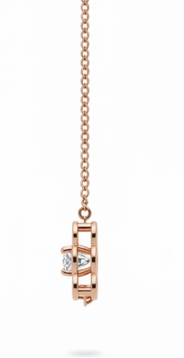 Infinity Link Pendant with Chain 18K Rose Gold Rhodium Plated