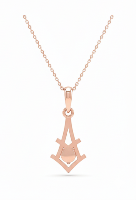 Arisyn Prism Pendant with Chain – 18k Rose Gold Dual Tone Rhodium Plated