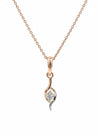Seraph Wave Pendant with Chain – 18k rose gold rhodium-plated