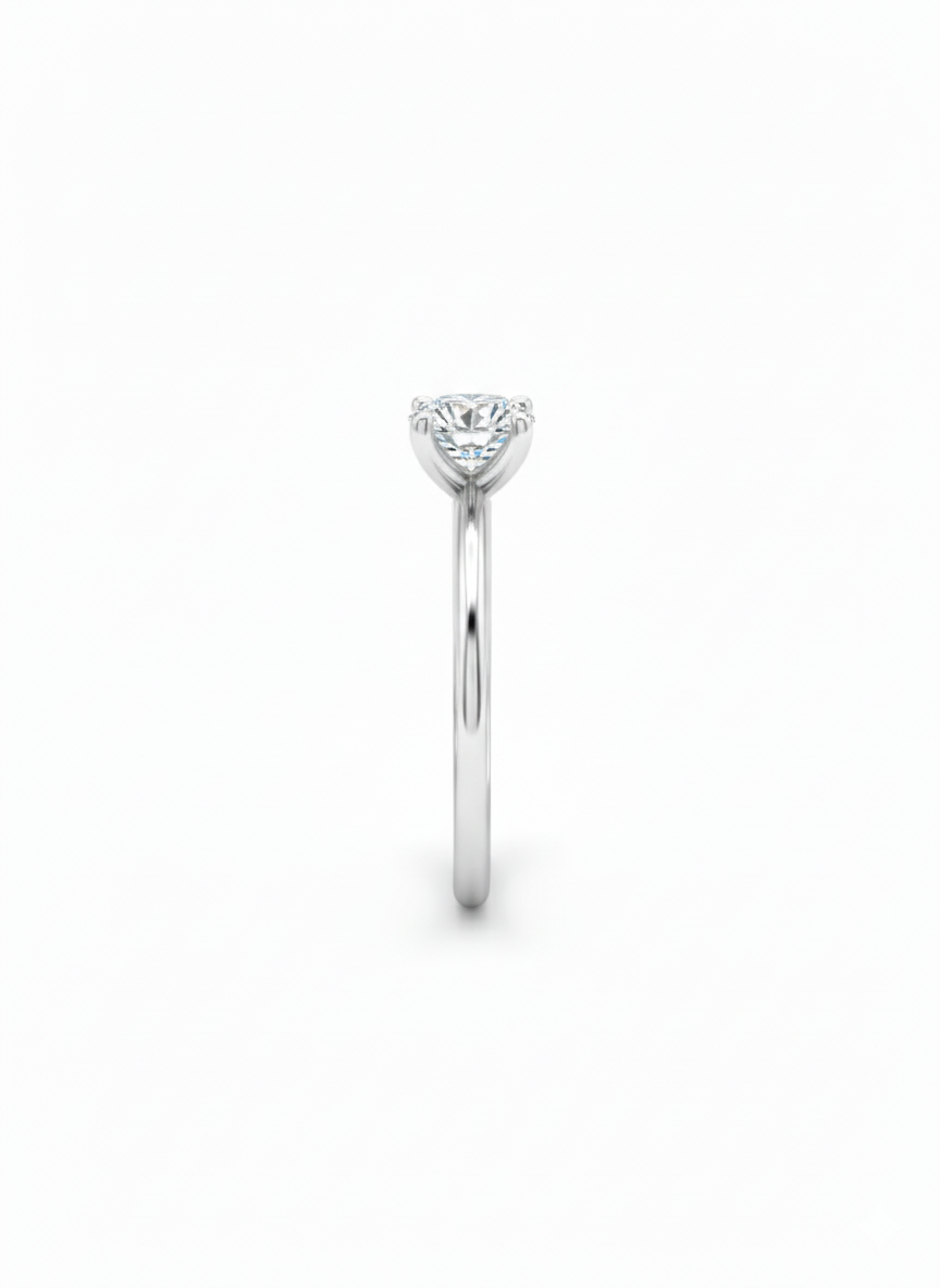 Spark Solitaire Ring – 18K White Gold Rhodium Plated