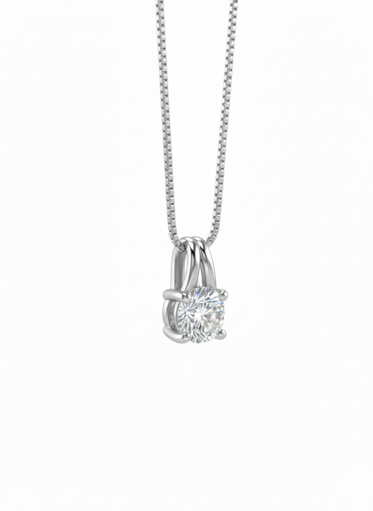 Everyday Spark Pendant with Chain – 18K White Gold Rhodium Plated
