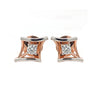 Lunara Crosslight Studs – 18K Rose & White Gold Rhodium Plated