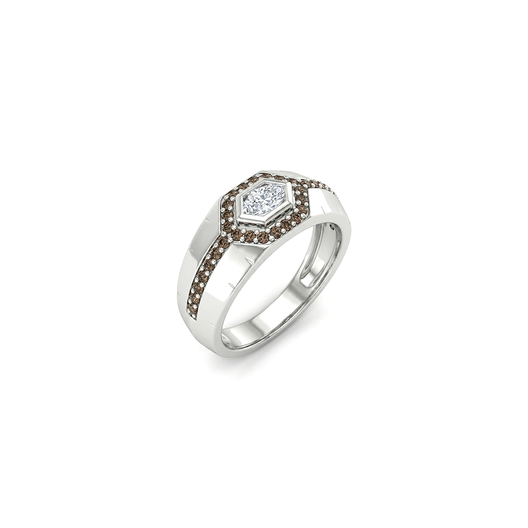 Hex Diamond Ring For Women