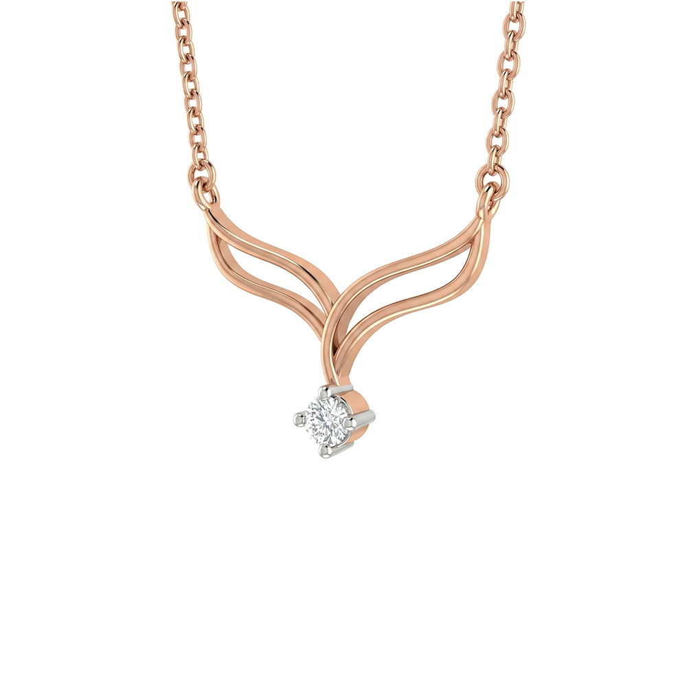 Ethereal V Diamond Pendant with Chain