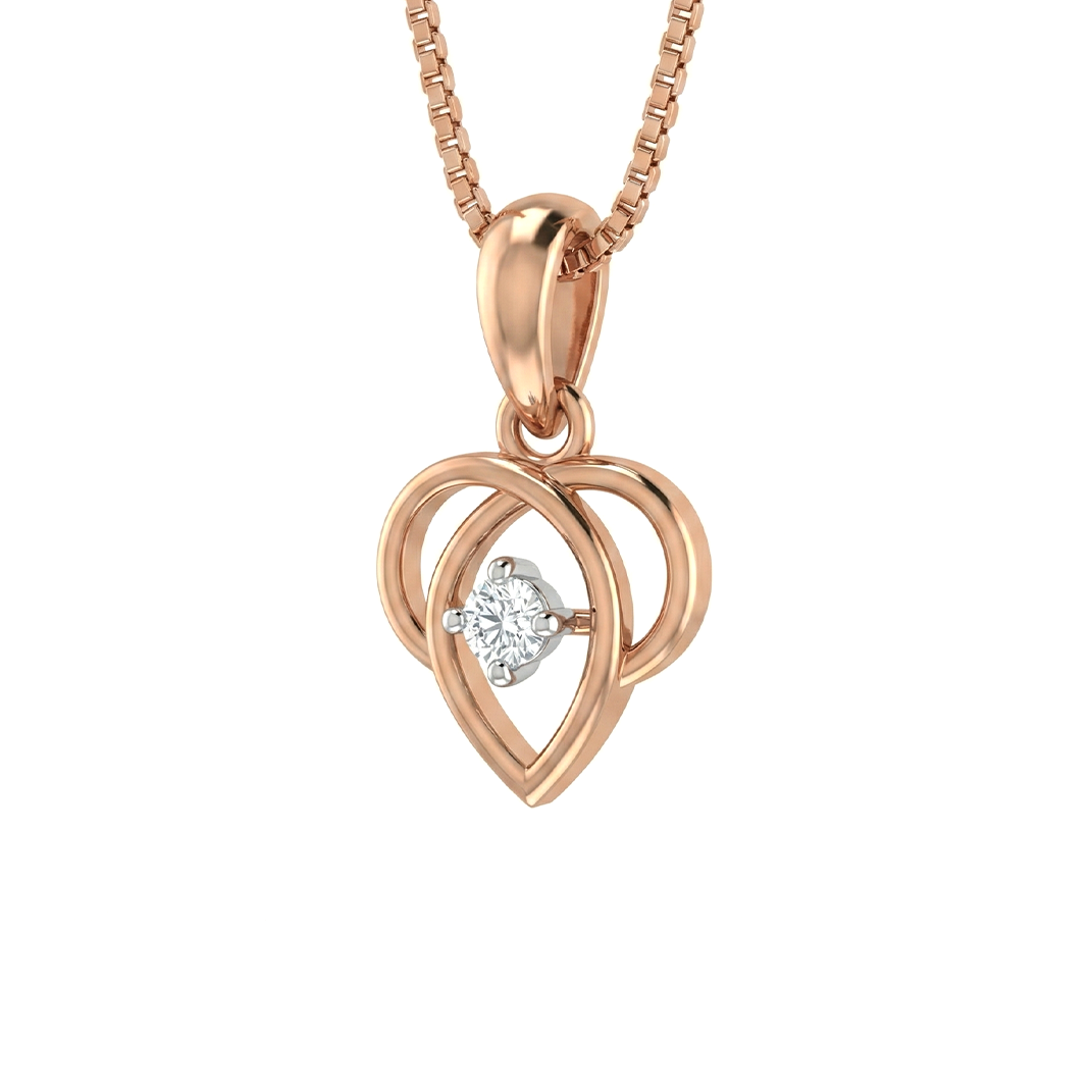 Crystal Duo Diamond Pendant With Chain