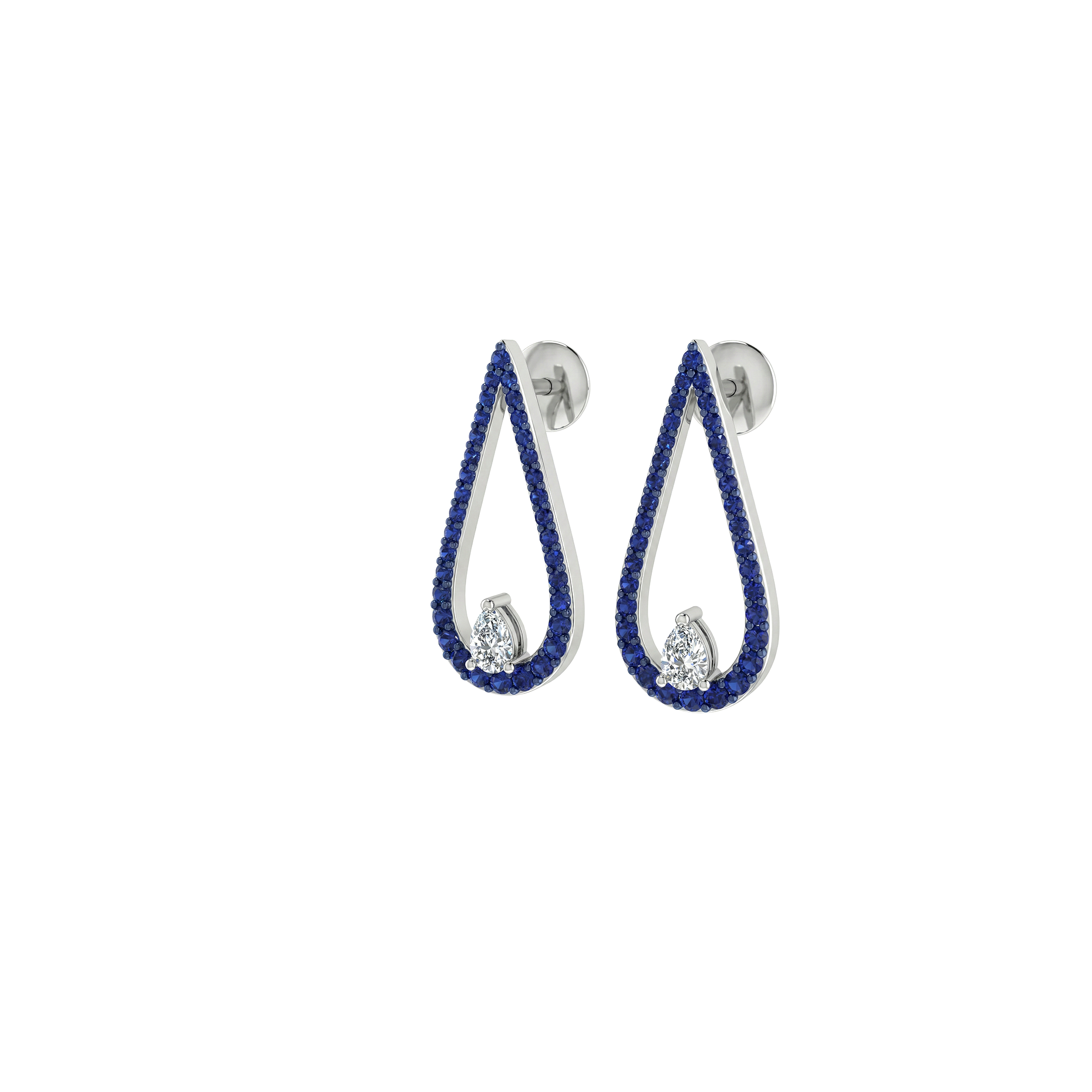 Sapphire Drop Diamond Studs