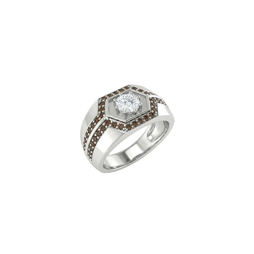 Hex Diamond Ring For Men