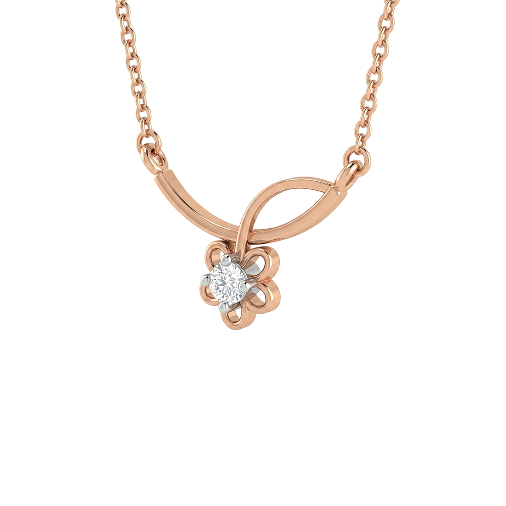 Flora Arc Diamond Pendant with Chain