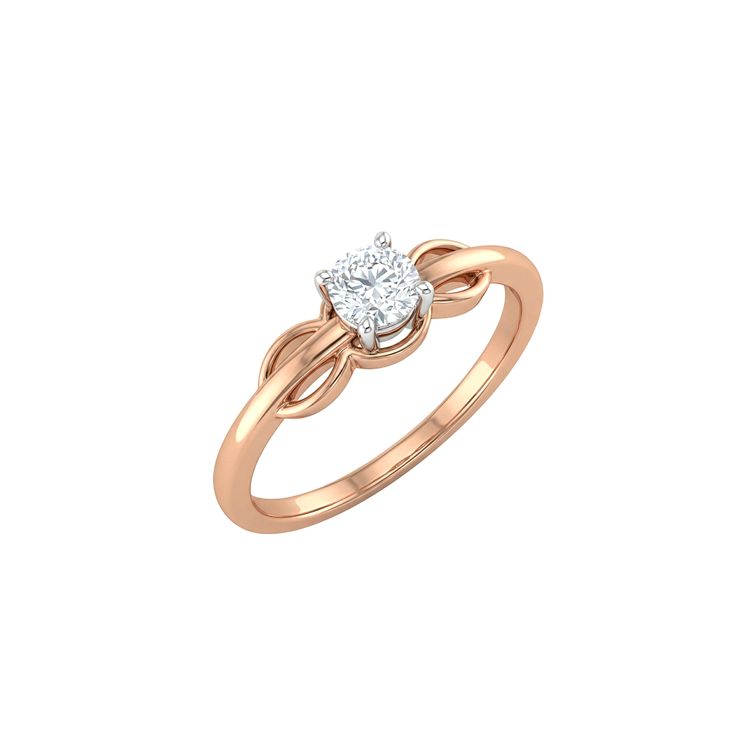 Scalloped Edge Band Diamond Ring