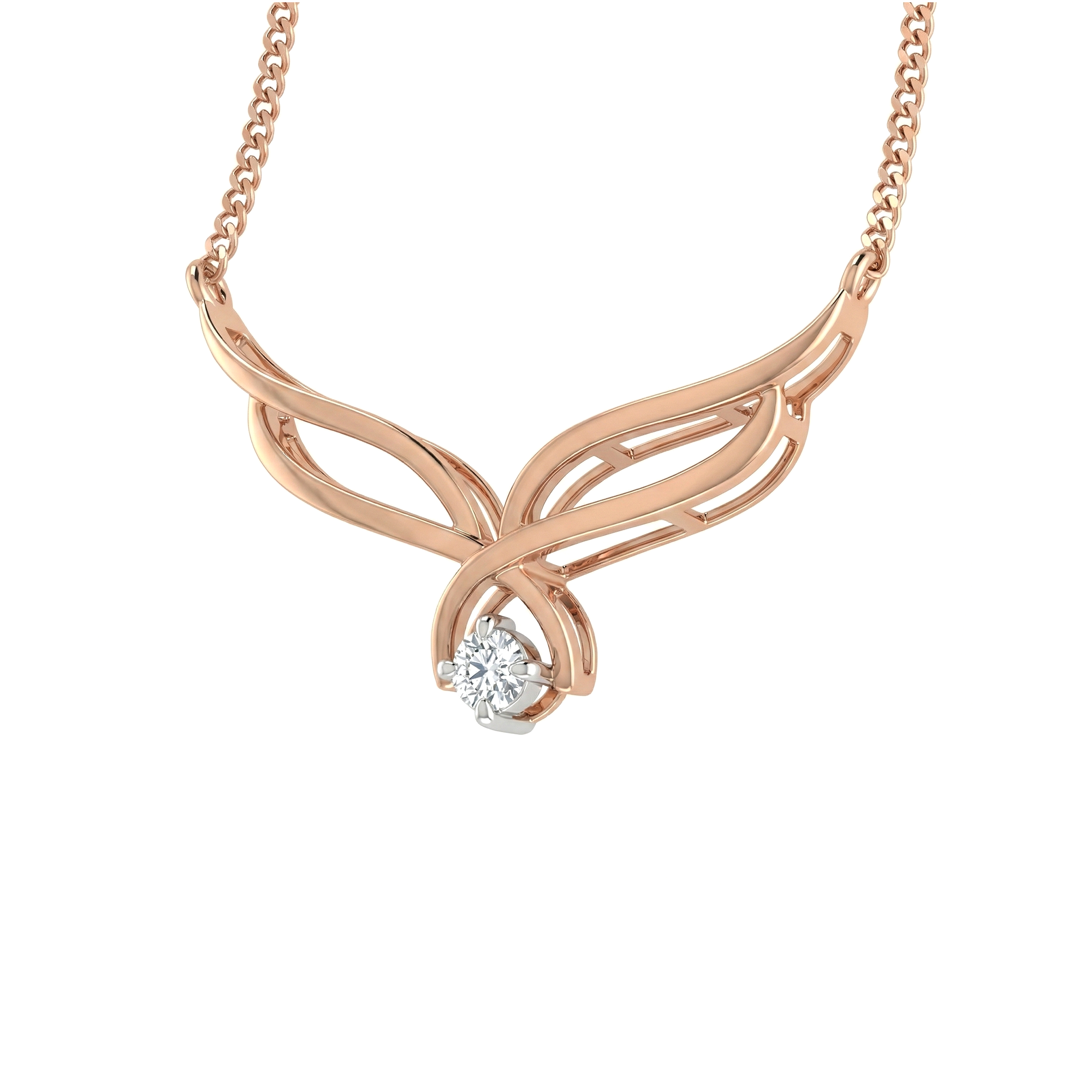 Ethereal V Diamond Pendant with Chain