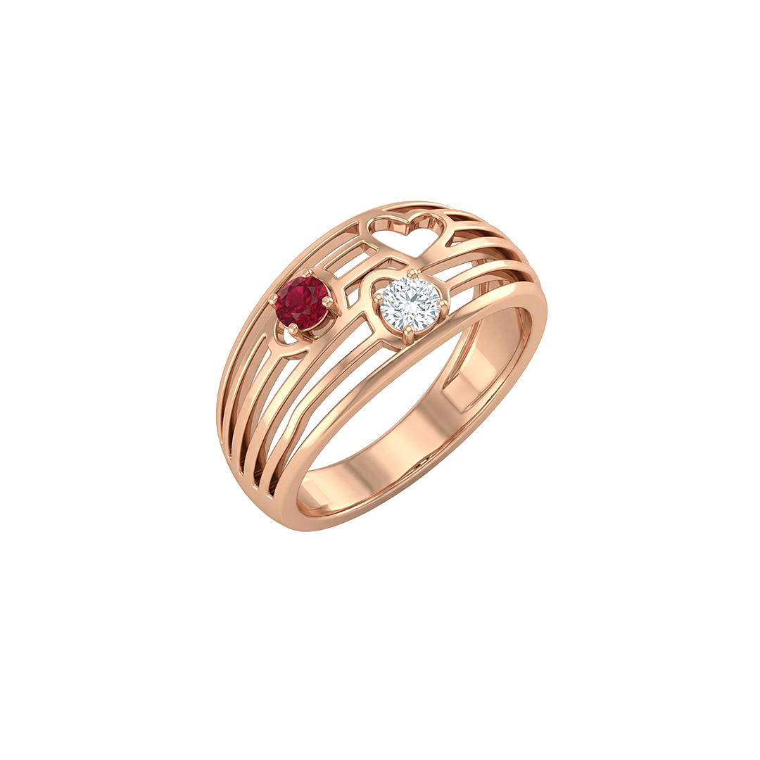 Trinity Heartbeat Diamond Ring