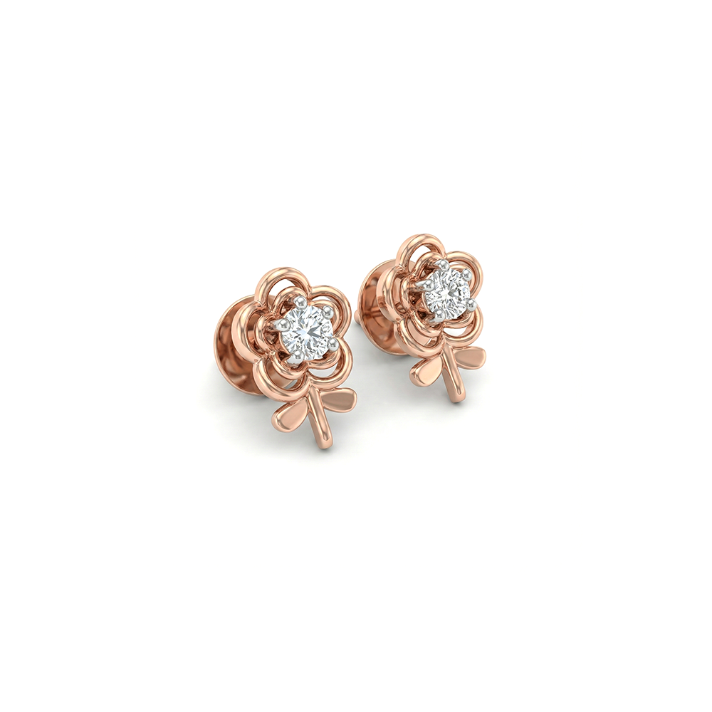 Rose Gold Lab Diamond Stud Earrings