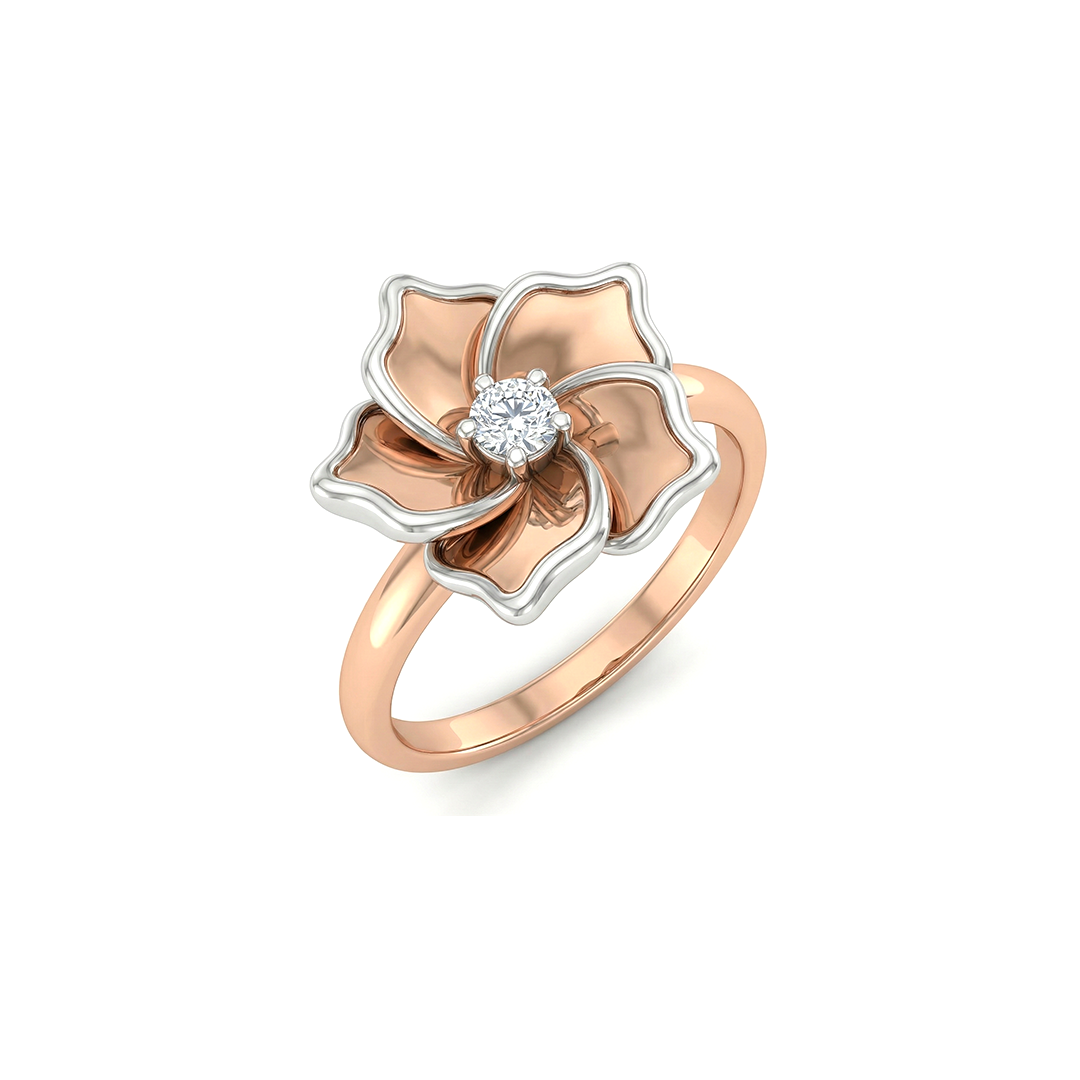 Floral Petal Diamond Ring
