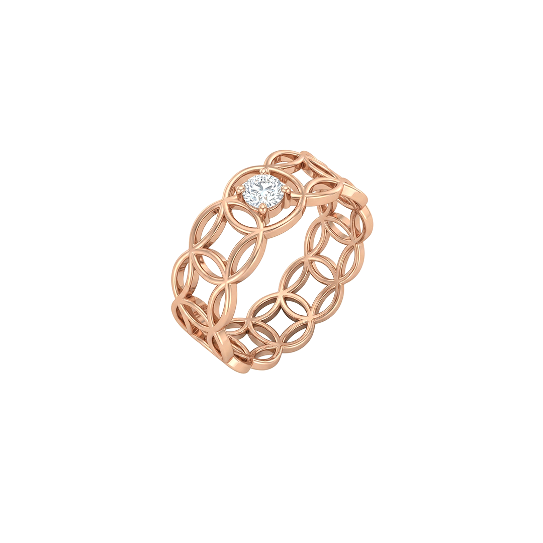 Circle Lattice Diamond Ring