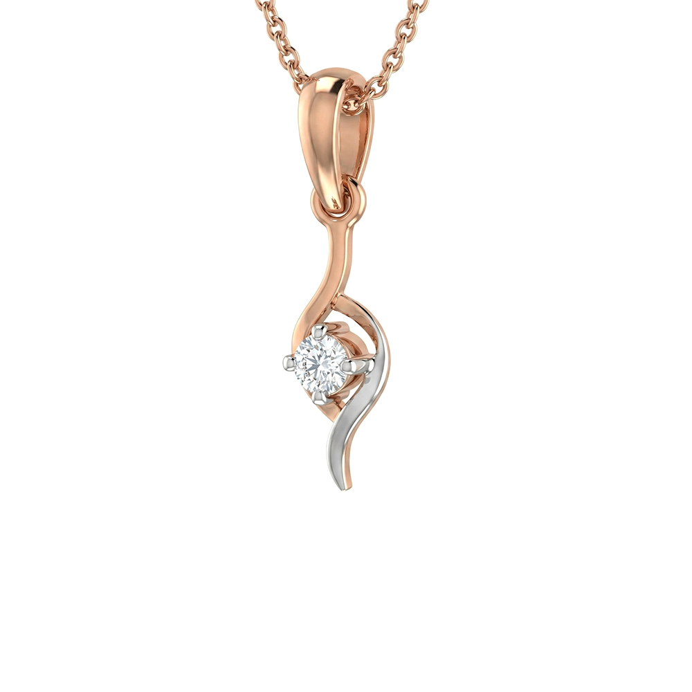 Radiant Twist Diamond Pendant with chain