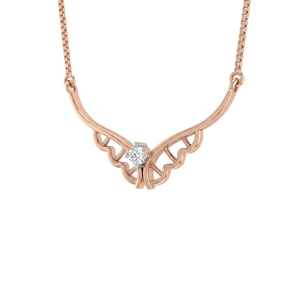 Butterfly Diamond Pendant with Chain