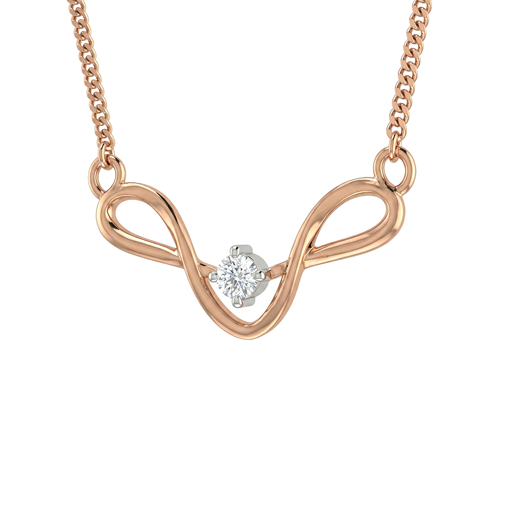 Serene Ribbon Diamond Pendant with Chain