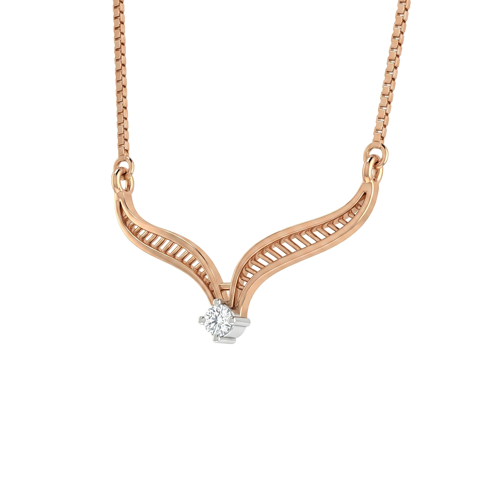 Aurora Curve Diamond Pendant with Chain