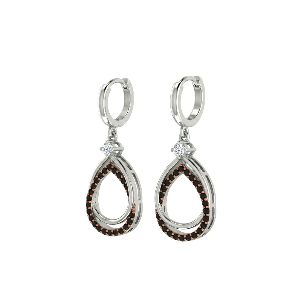 Pear Shaped Garnet Diamond Earrings