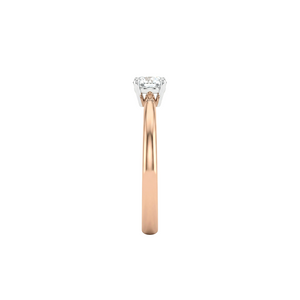 Buy Rose gold ring with a diamond on a white background