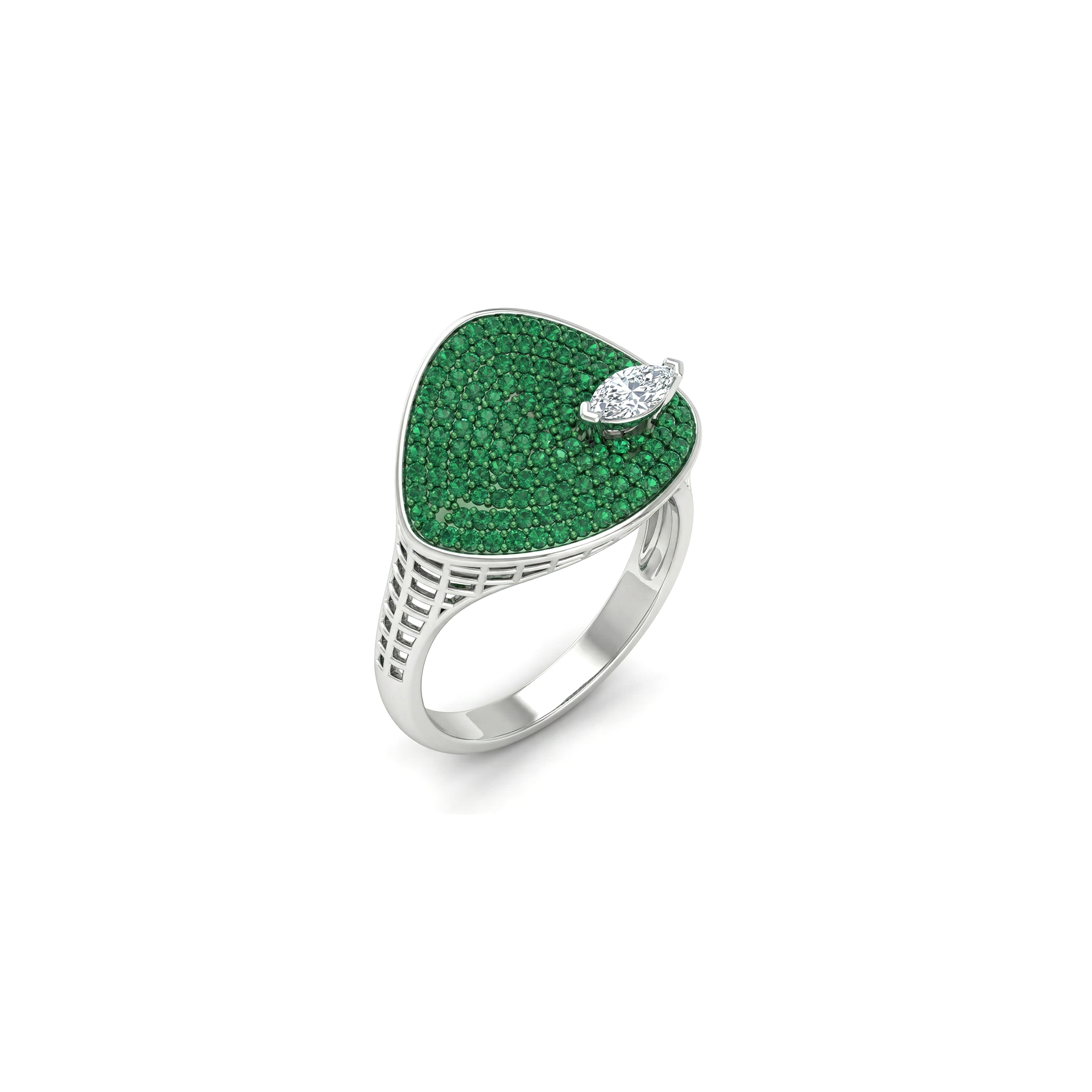 Green Galaxy Diamond Ring