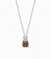 Mocha Radiance Pendant – 18K White Gold Rhodium Plated