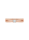 Crossline Radiant Ring – 18K Rose Gold Rhodium Plated