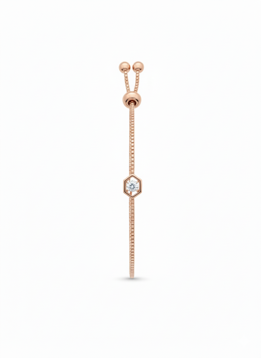 Radiant Prism Link Bracelet – 18K Rose Gold Rhodium Plated
