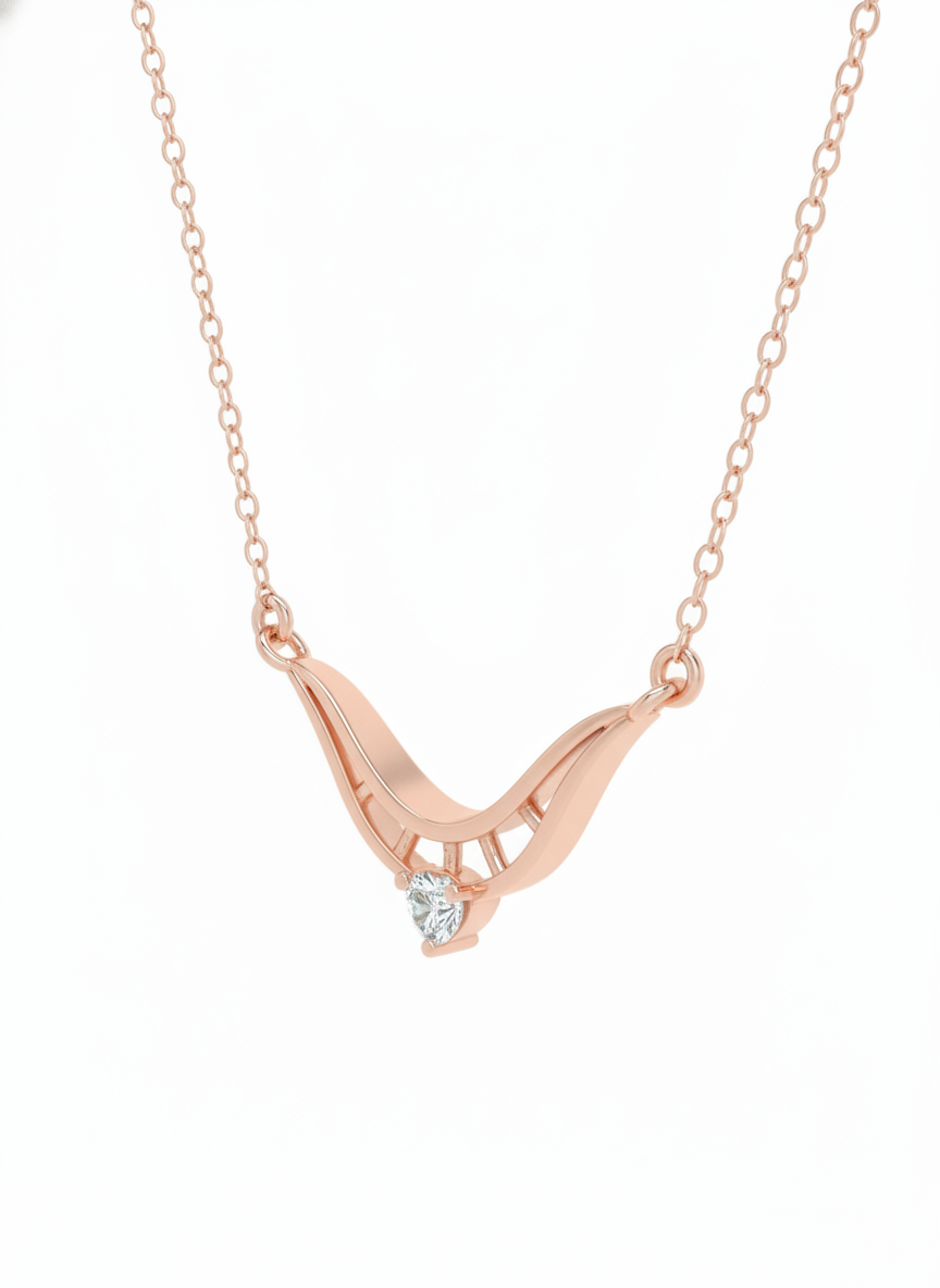 Circle Grace Loop Pendant – 18K Rose Gold Rhodium Plated