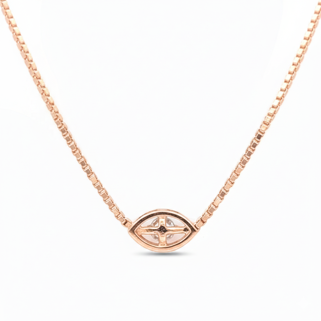 Eye Marquise Lab Diamond Pendant with Chain
