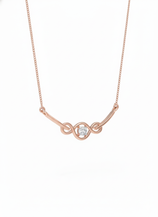 Luna Knot Pendant – 18K Rose Gold Rhodium Plated